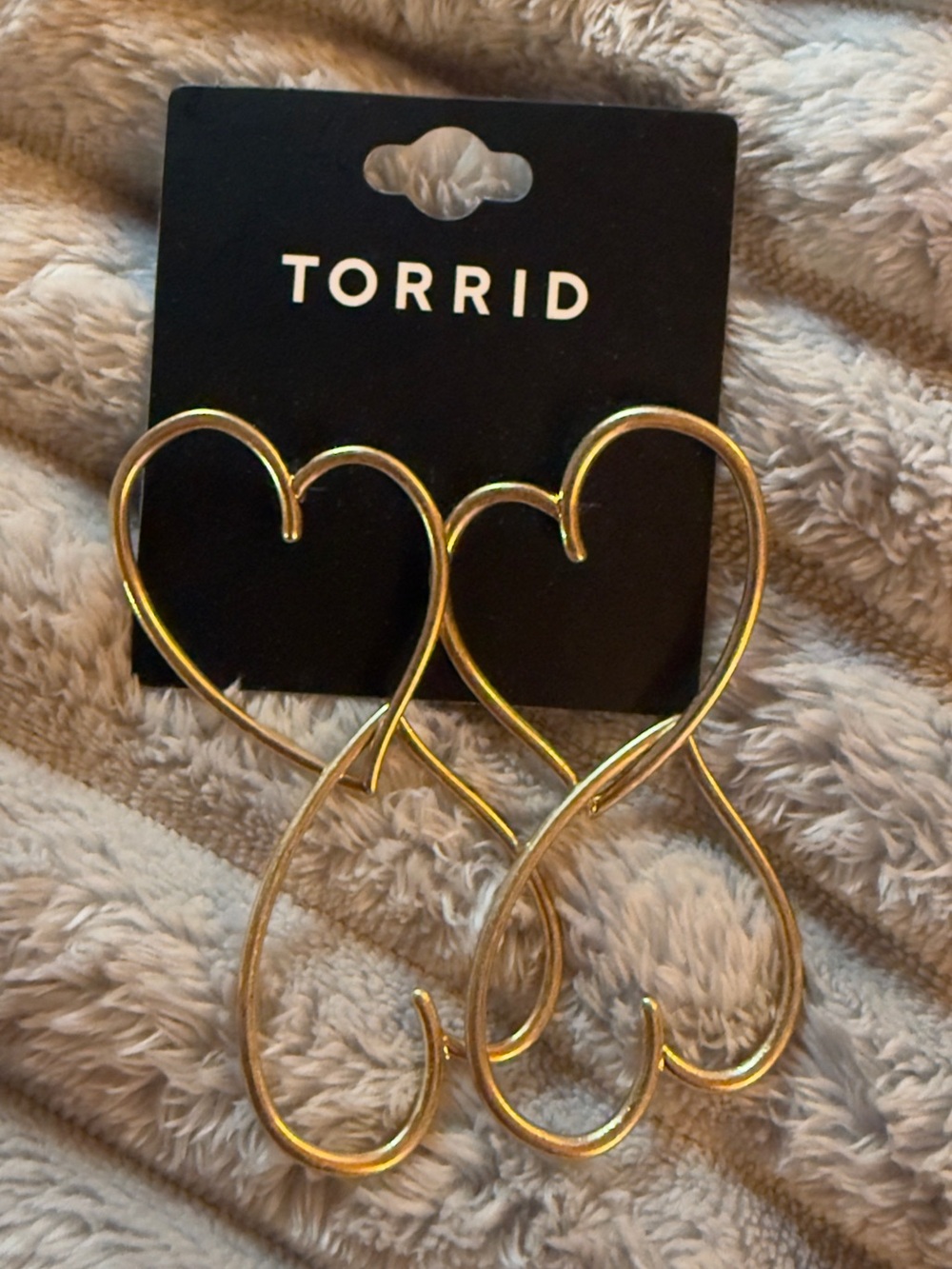 torrid Gold Heart Outline Drop Earrings